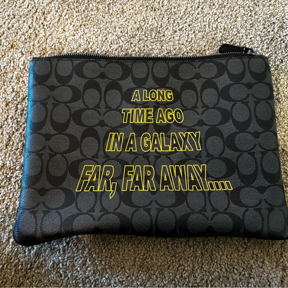 Coach Black and Yellow Clutch